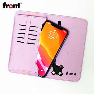 Multifunctional wireless wired charging fast charging power bank 5000mAh wallet planner diary notebook with charger